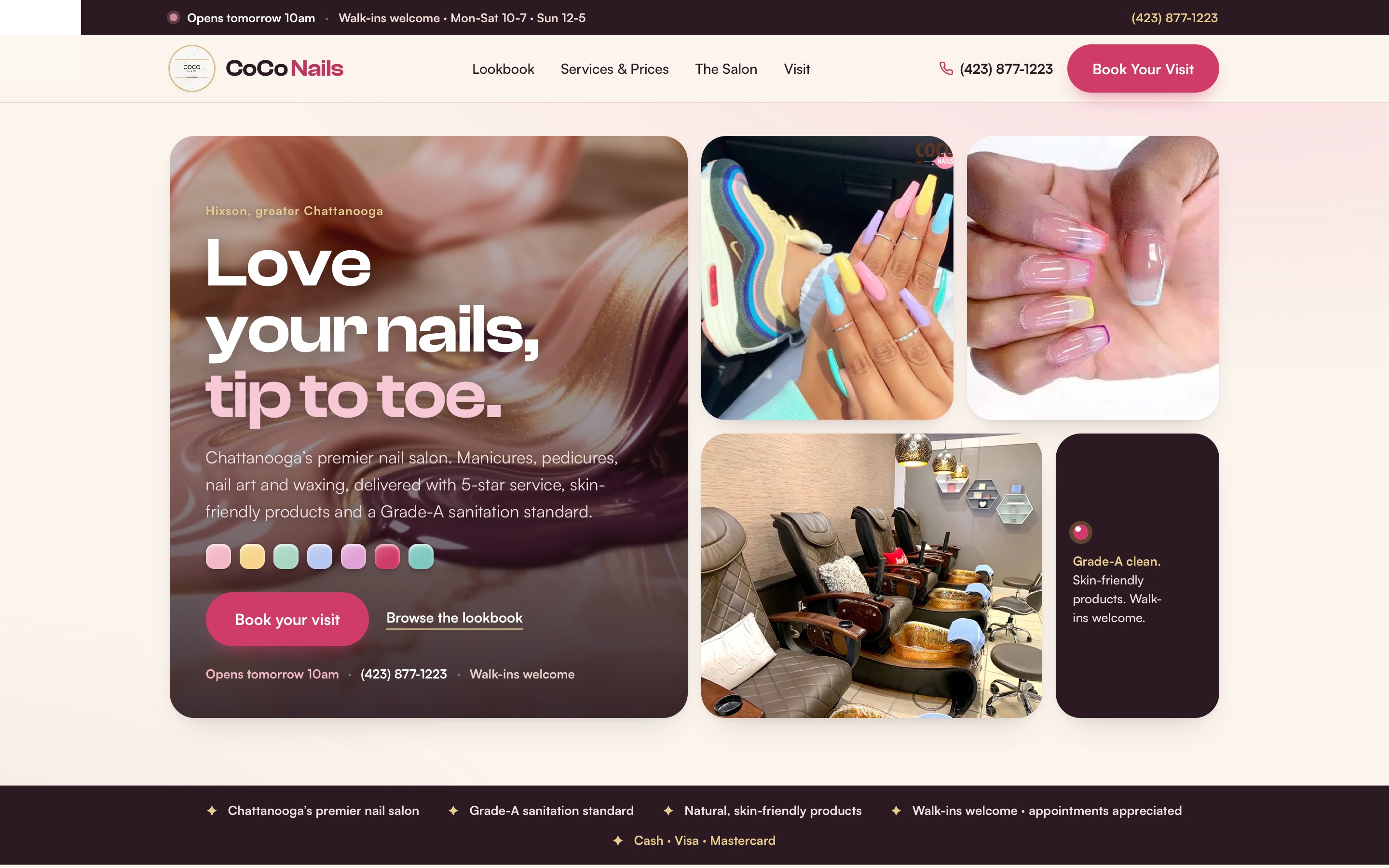Redesigned CoCo Nails website